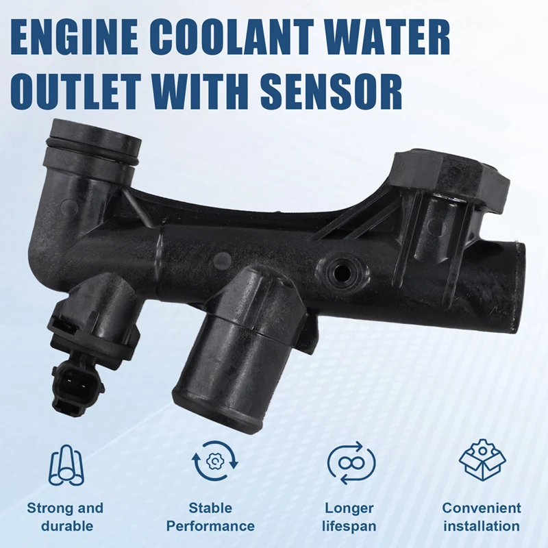 3F1Z-8548-AC Engine Coolant Water Outlet With Sensor For Ford 2009-2003 Lincoln 2006 Mercury 2009-2003