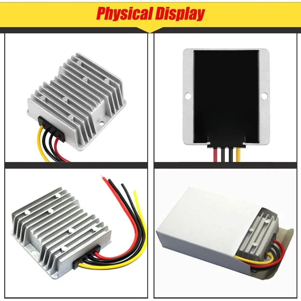 DC 12V Step Up to 24V Converter 5A Voltage Regulator Power Converter Waterproof Module Reducer for Golf Cart Club Car LED Light