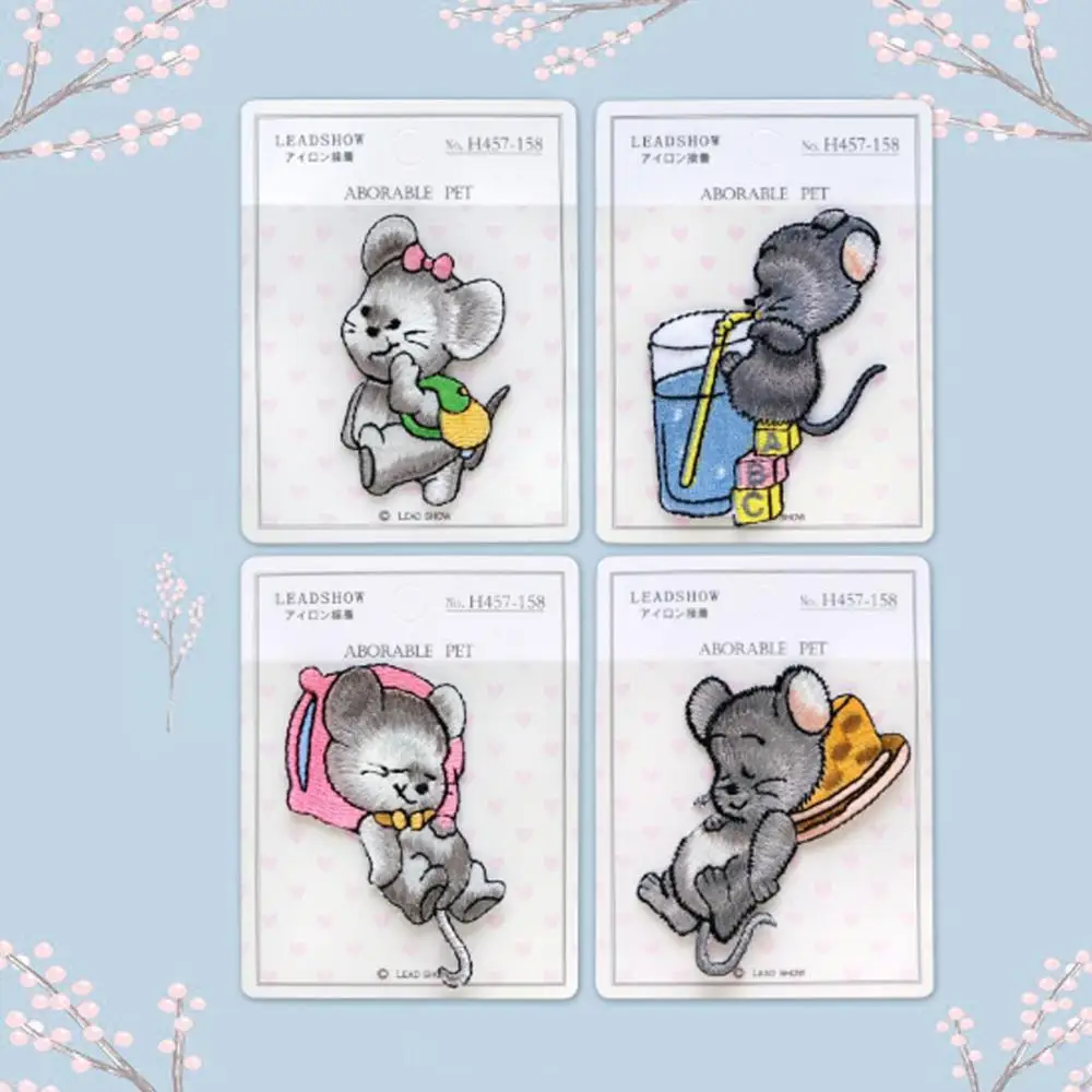 

Chainho,Embroidery Cloth Stickers,DIY Self Dhesive Or Ironing On Patch,Cute Mouse Cartoon Decoration Series,DIY Material,EM26