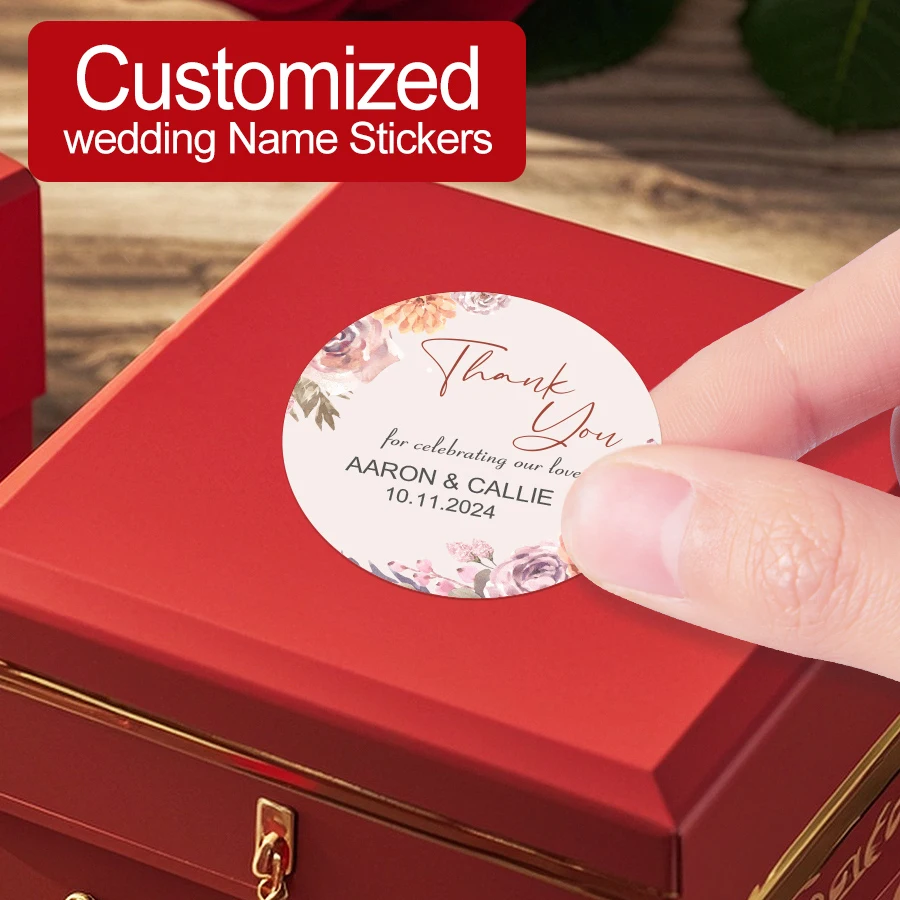 

Personalized Invitation Stickers, Vintage Floral Wedding Decals for Envelope Sealing, Eco-Friendly DIY Craft Supplies