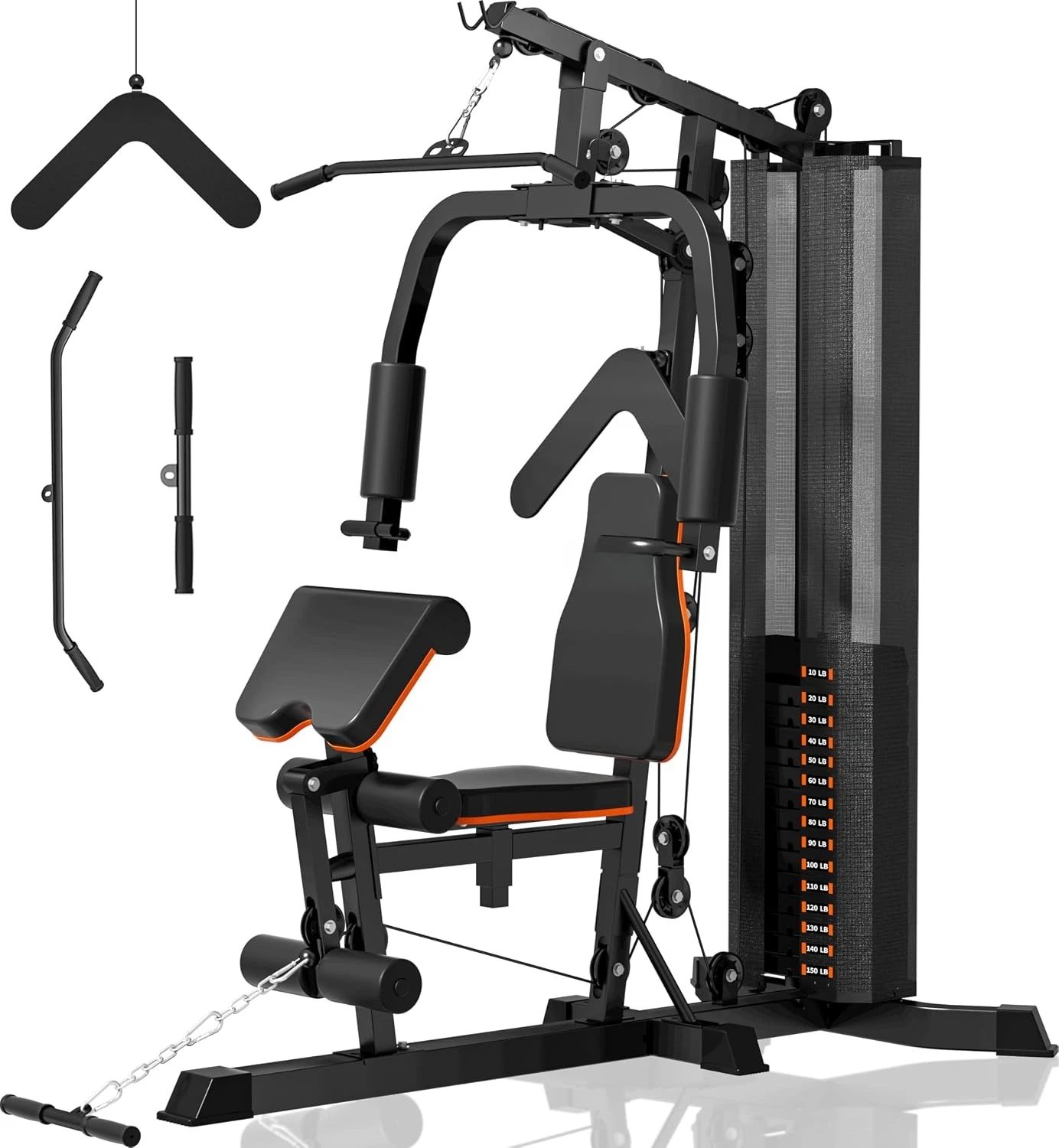 All in One Home Gym with 150LB Weight Stack, Multifunctional Home Gym Equipment for Full Body Workout, Space Saving, Customized
