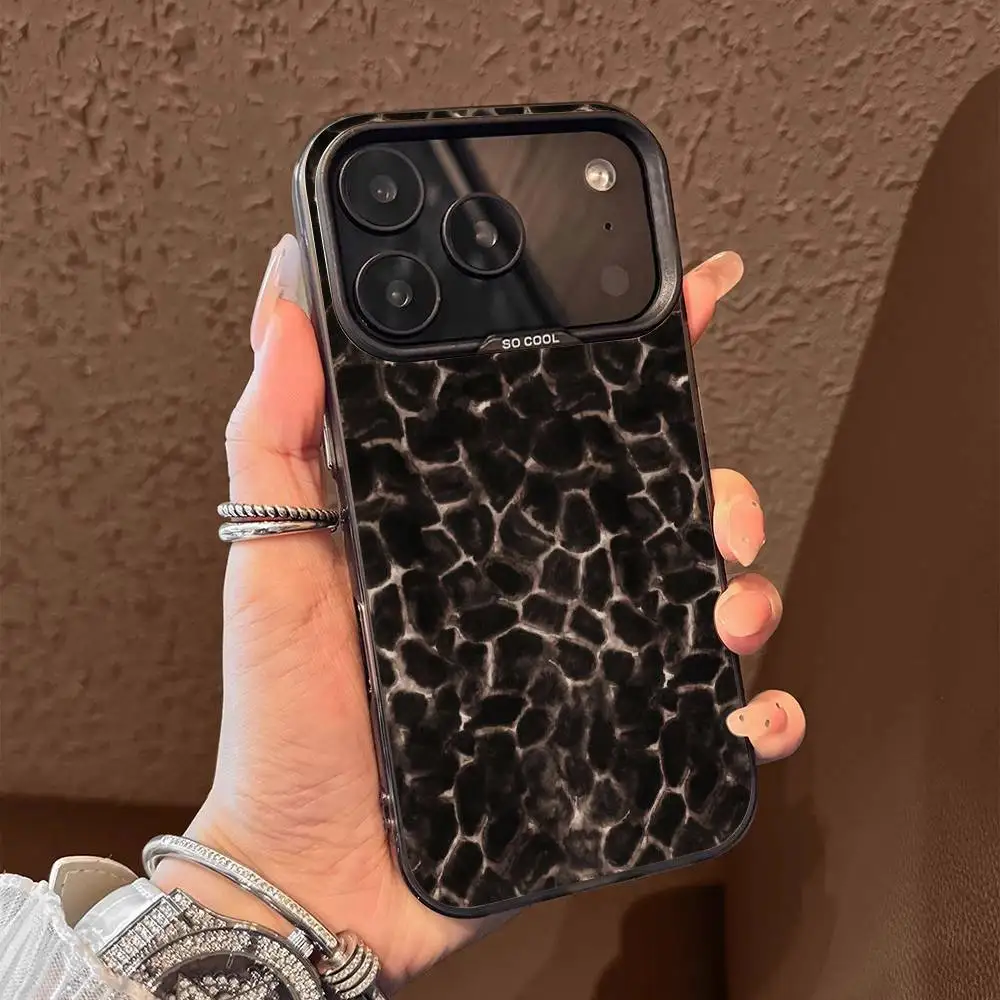 Tortoise Shell Marble Turtle Texture Phone Case For iPhone 17,16,15,14,13,12,11,Pro,Max,Plus,E,Air,Mini Black Tpu Cover