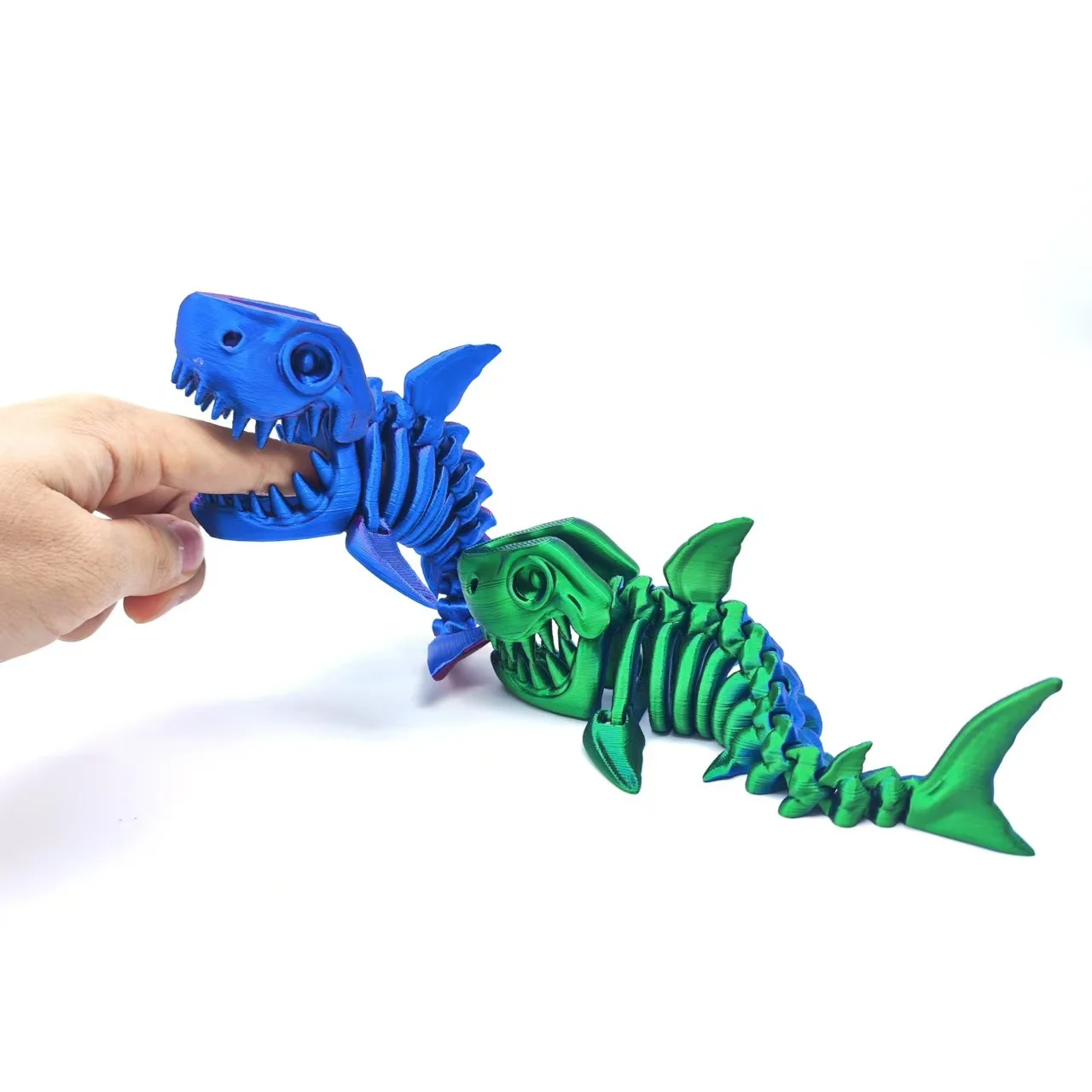 ثلاثية الأبعاد الطباعة القرش الهيكل العظمي المنقولة الإبداعية هدية نماذج للحيوانات الشكل لعبة أطفال المنزل الحرف اليدوية متعدد الألوان سيارة زخرفة #3