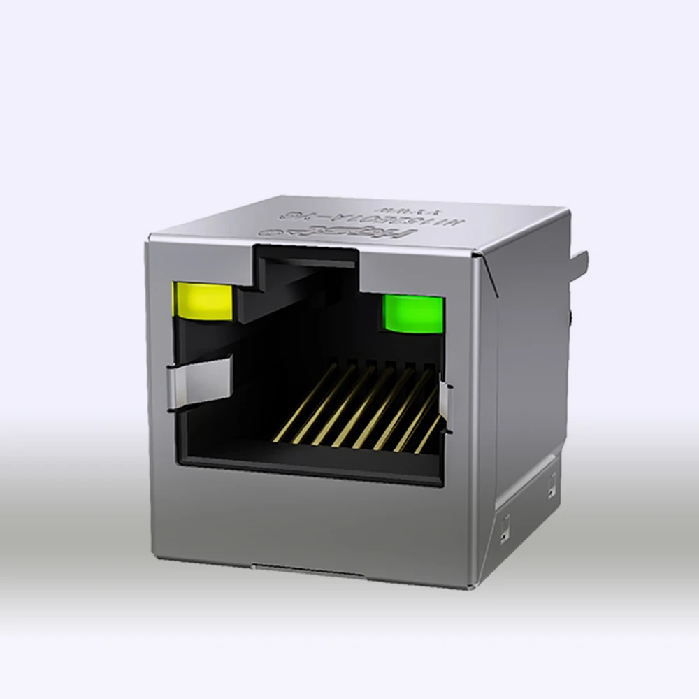 H1152E01A 100M Ethernet filter 1X1 Port 180 UP vertical Magjack RJ45  Female Connector 8p8c Cat5 Modular Jack/Socket