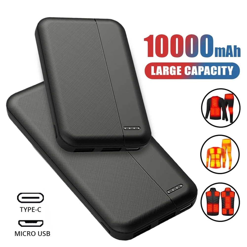 

10000mAh Power Bank 5V/2A Portable Mini Charger Fast Charging External Battery Pack for Heating Vest Jacket Scarf Socks Gloves