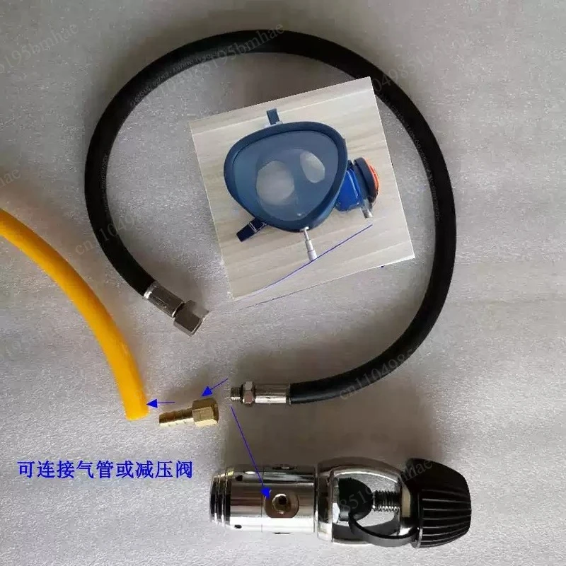 693 Diving Full Face Mask Underwater Breathing Apparatus, Dry Scuba Equipment Full Set of Goggles Mirror