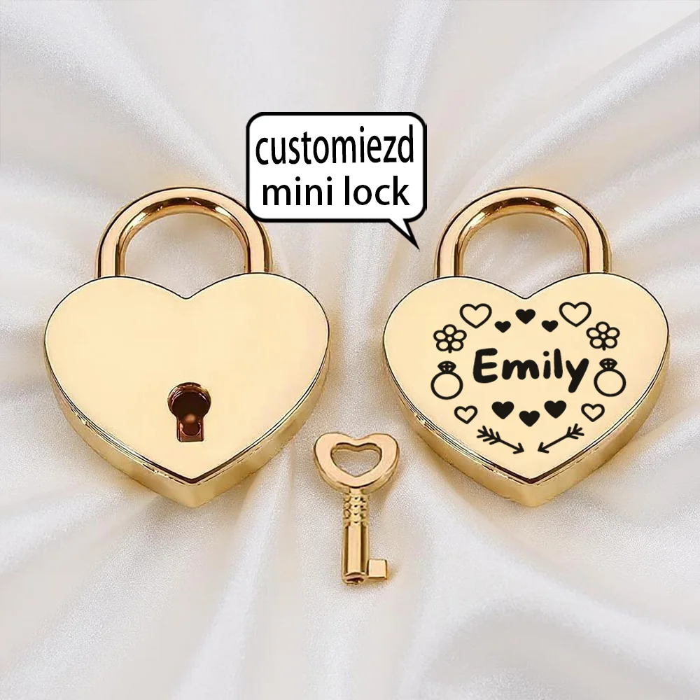 1pc Custom Heart Lock Sweet Love Heart Multi layer electroplating anti oxidation heart engagement gift