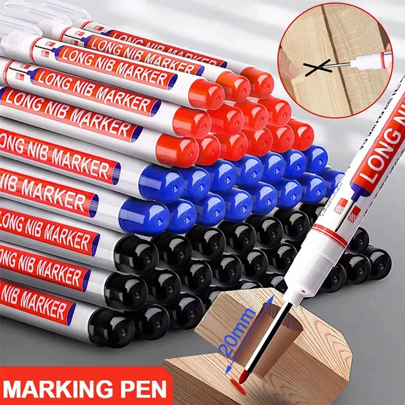 

20mm Deep Hole Long Oily Pen Permanent Art Marker For Metal Perforating Waterproof Bathroom Woodworking Decoration Multi-Purpose