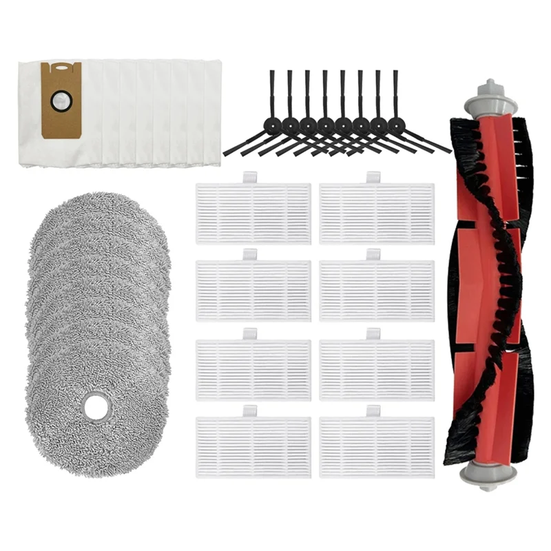

A39T-For Ultenic MC1 Vacuum Cleaner Replacement Parts Set-Main Brush, Side Brush, HEPA Filter, Mop Cloth, Dust Bag