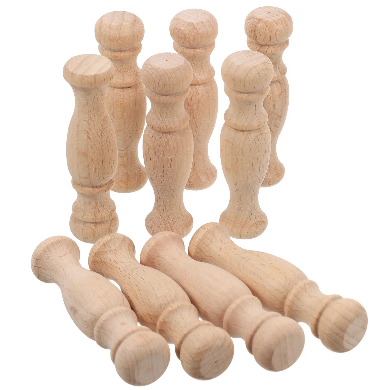 

10Pcs Solid Wood Roman Column Mini Pillars for Garden Park Fence Baluster Staircase Rail Spindles Decorative DIY