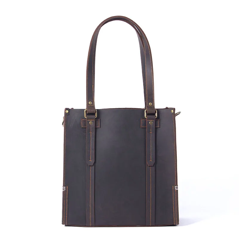 S.WORKER Vintage Echtleder Herren-Handtasche Rindsleder Aktentasche Schultertasche Handgefertigte Tragetasche 2020 NEU Crazy-Horse-Leder – Detail 7
