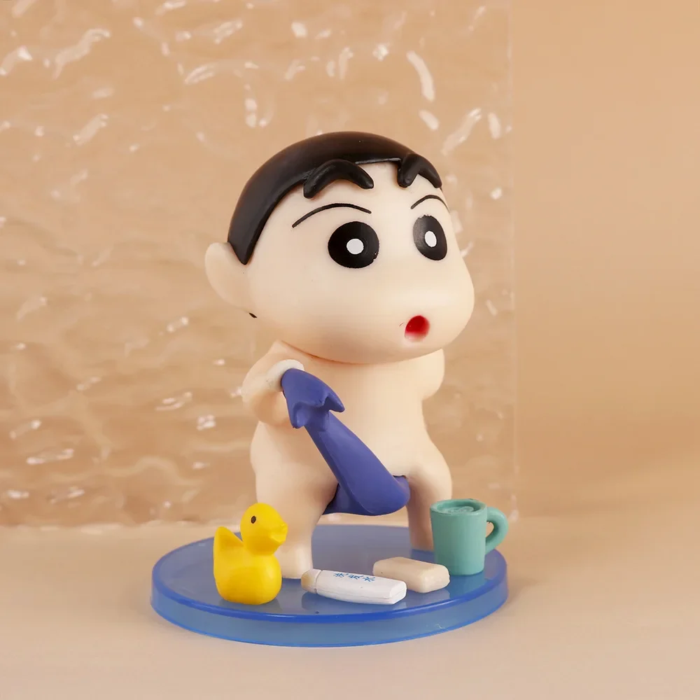 Anime kredka Shin-Chan figurka model kąpieli ozdoby dla lalek zabawny pulpit domowy udekoruj zabawkę statua