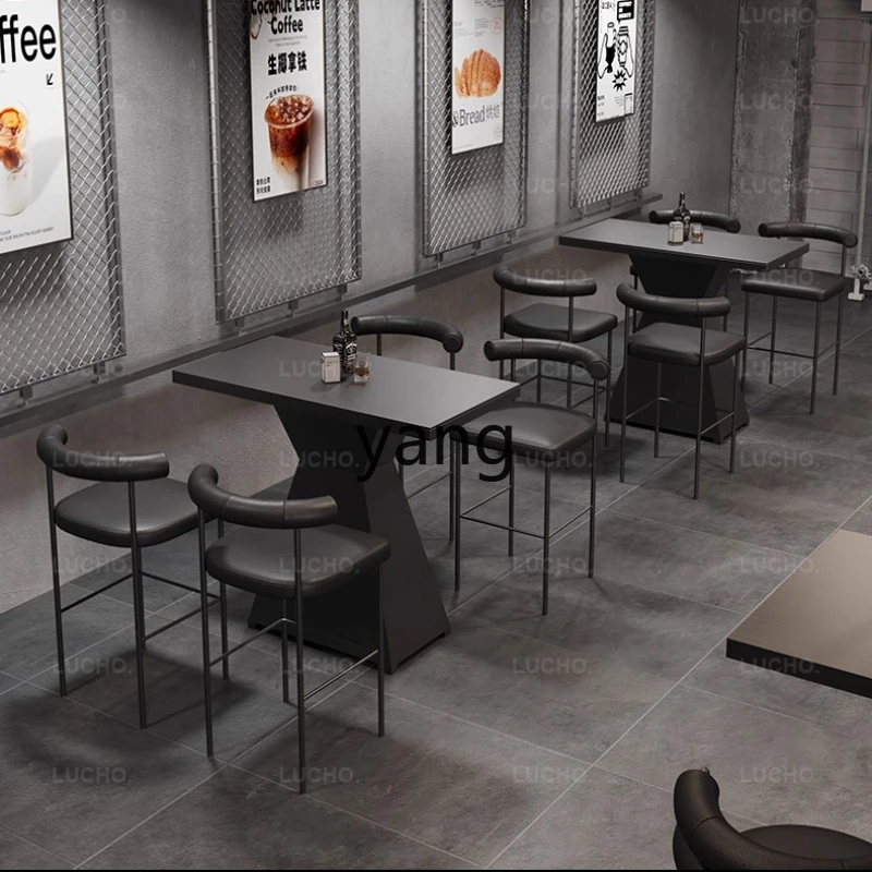 

TGF industrial style high table and chair bistro music dining bar table and chair combination customization
