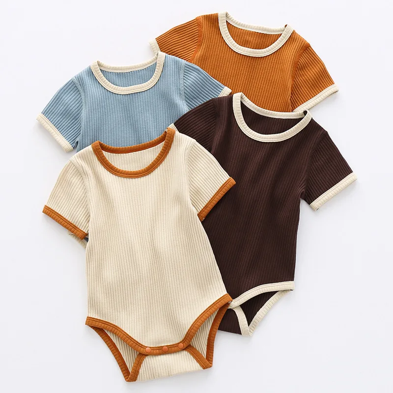 0-24M Newborn Kid Baby Boys Girls Clothes Summer Short Sleeve Romper Cute Sweet Cotton Stretch Jumpsuit New Born Outfit