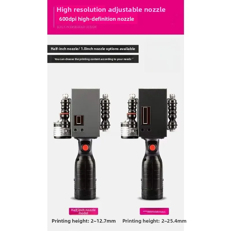 Intelligent handheld inkjet printer, automatic handheld printer with production date