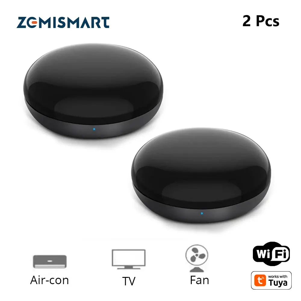 Zemismart 2 Pcs IR Bridge Google Home Alexa Control for Infrared  Air-condition Fan TV Universal Remote Control Work with Tuya