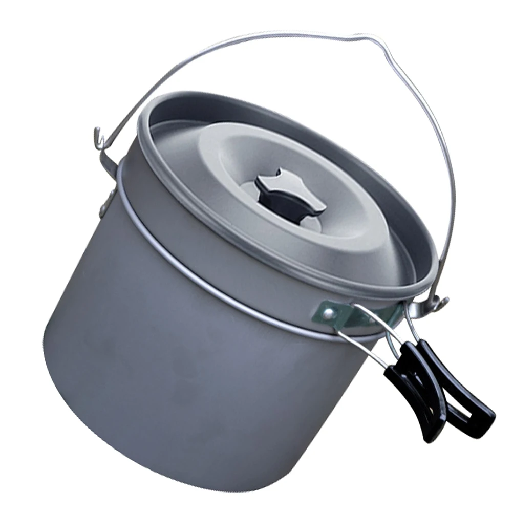 

Camping Hanging Pot Aluminum Oxide Kettle Durable Lightweight High Temp Non Sticky Outdoor Cook Set Picnic Hiking Backpacking