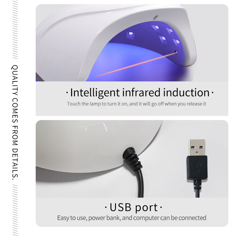 การอบแห้งโคมไฟเล็บ UV LED แบบมืออาชีพด้วยเครื่องมือทําเล็บสําหรับเล็บเจล