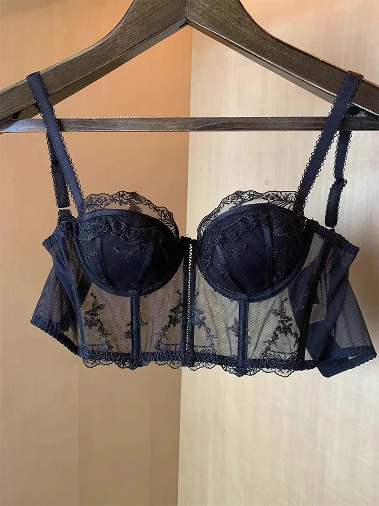 Women's Lace Bras Top Comfortable Black Bralette Victoria Secret Sexy Lace Lingerie Underwear Adjustable Lingerie Seamless Bra