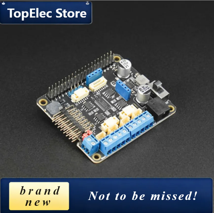 TopElec Raspberry Pi Motor Driver HAT, Controls 4 DC Motors & 8 Servos, I2C Interface, Power Supply for Pi, Compatible with Pi 4
