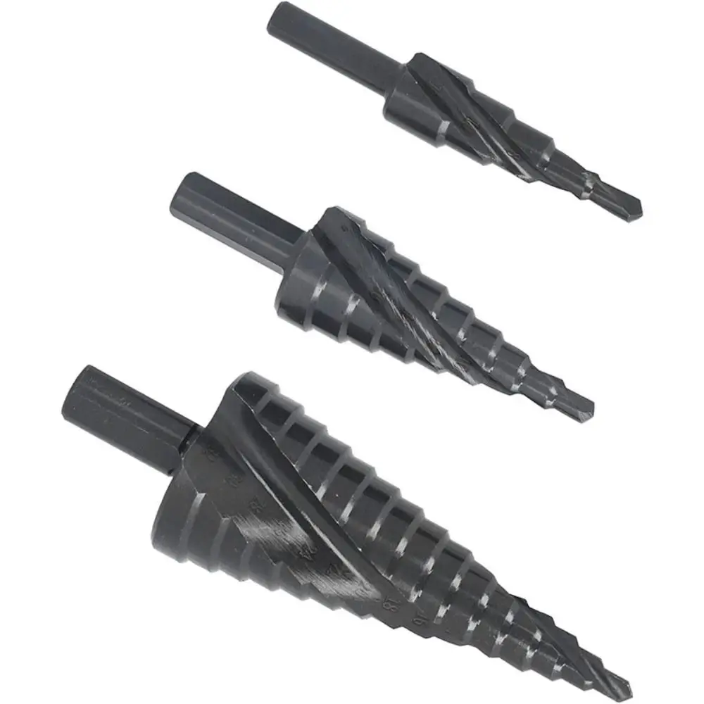 Portable 4-32mm Drill Bit Set Spiral Groove Drilling Tools Set Stepped Drill Bit High Quality Nitriding Hole Opener