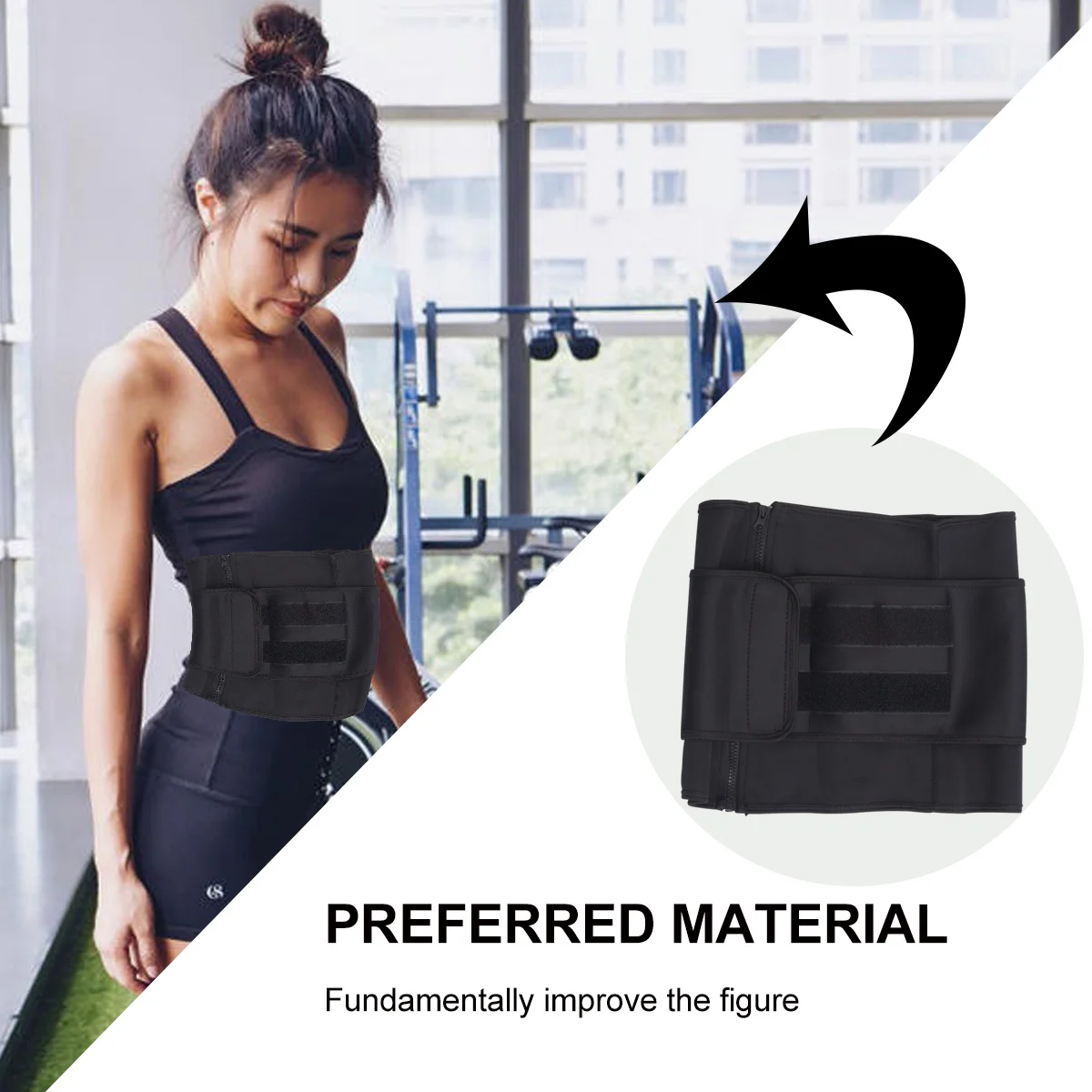 

Waist Trimmer Belt Women'S Slimming Fitness Zipper Tummy Control Corset Abdominal Support Posture Correction Waistband