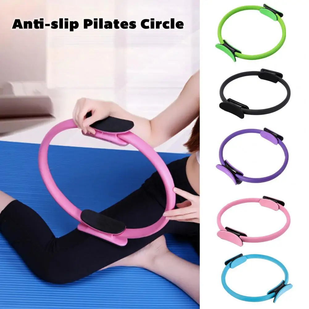 Pilates Ring Anti-slip Handle Pelvic Floor Muscle Trainer Workout Toner Elastic Resistance Band Pilates Circle Home Gym Fitness