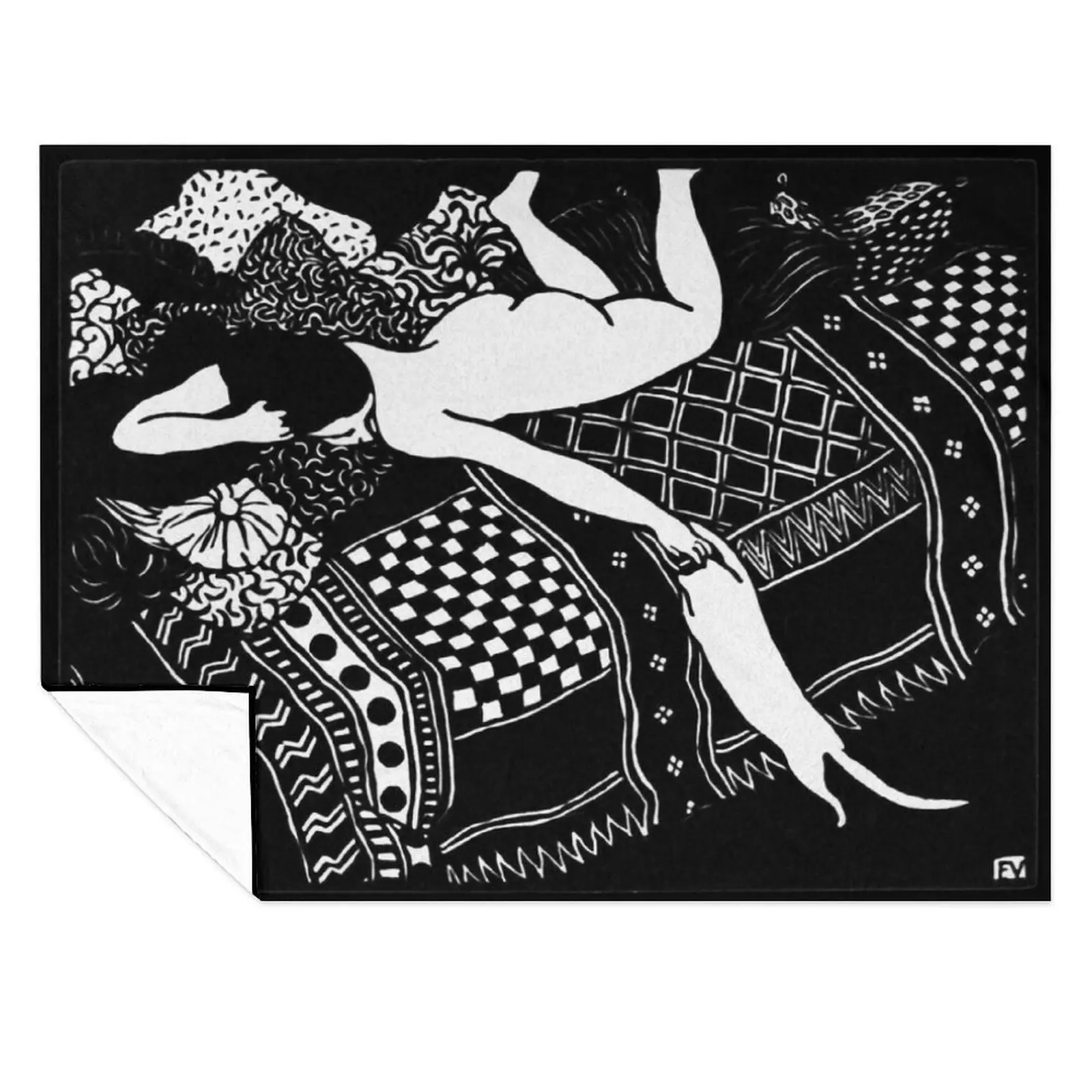 Felix Vallotton - La Paresse Classic, женское и кошачье одеяло, движущаяся манга, декоративные одеяла для кроватей Felix Vallotton - La Paresse Classic, женское и кошачье одеяло, движущаяся манга, декоративные одеяла для кроватей