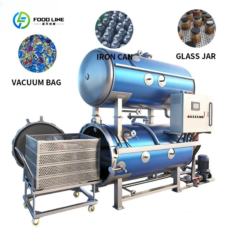 100kg/h - 550kg/h Autoclave Retort Sterilizer 121℃ Double Tank Water Bath Retort Sterilizer for RTE Food Customized