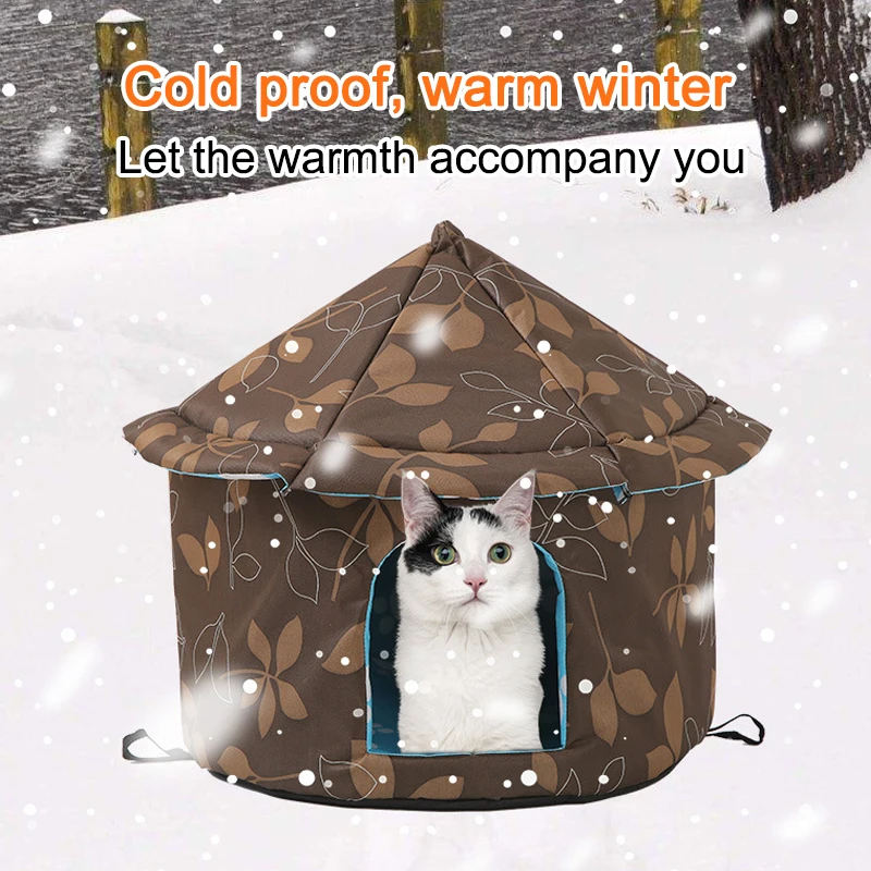 Cat House Waterproof Outdoor Winter Warm Pet Cat Cave Sleeping Beds Tent Home Foldable and Washable for Small Dog Puppy Supplies