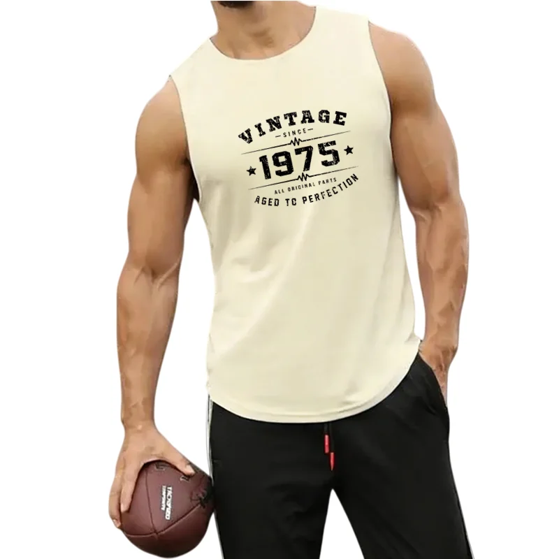 Europäische Herren-Sommerweste mit Aufdruck, Rundhalsausschnitt, atmungsaktives Mesh-Workout-Top für Laufen, Fitness, Sport, ärmellose Kleidung – Detail 2
