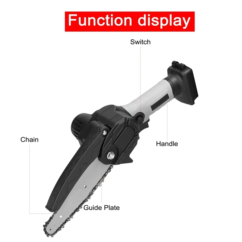 6Inch Electric Pruning Saws  Wood Splitting Chainsaw Brush Motor One-Handed Woodworking Tool  For WORX 21V Battery