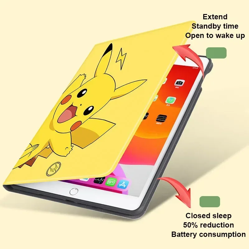 Pokemon Pikachu For iPad 10.2 8th 2018 2017 9.7 Case For Pro 11 iPad Air 5 Mini 4 5 6 Air 4 iPad 10th 10.9 2022 9th 12.9 Cover