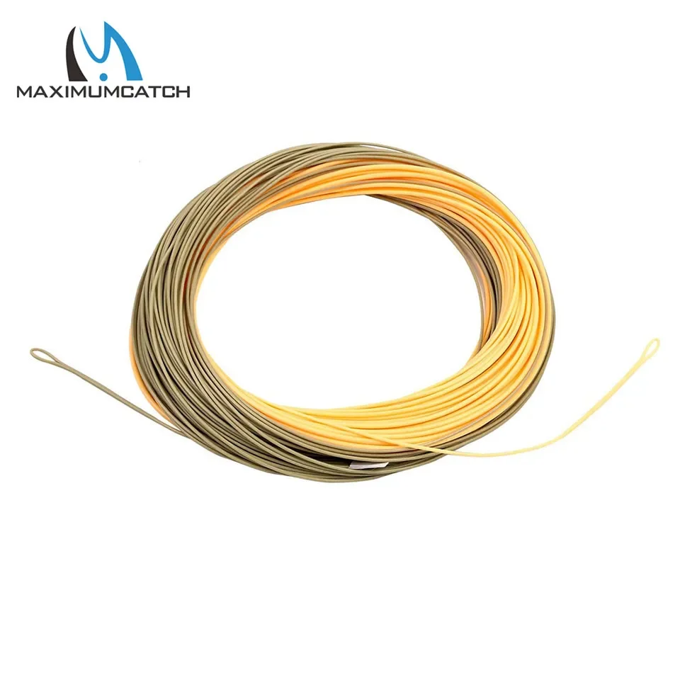 

MAXIMUMCATCH Одноручная леска Spey Fly WF3F-WF8F 90 футов со сварными петлями Персиковый/Камуфляж для лески нахлыстом с повышенной видимостью
