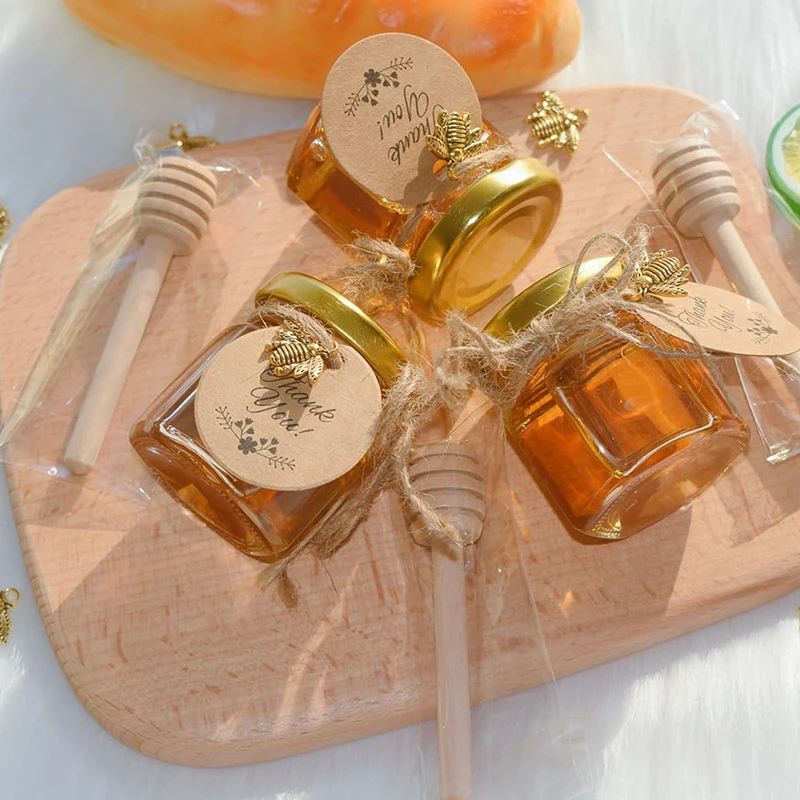 10/20PCS Mini Honey Jars Party Favors Set Cute Takehome Gifts In Bulk For Guests Baby Shower Birthday Wedding Parties