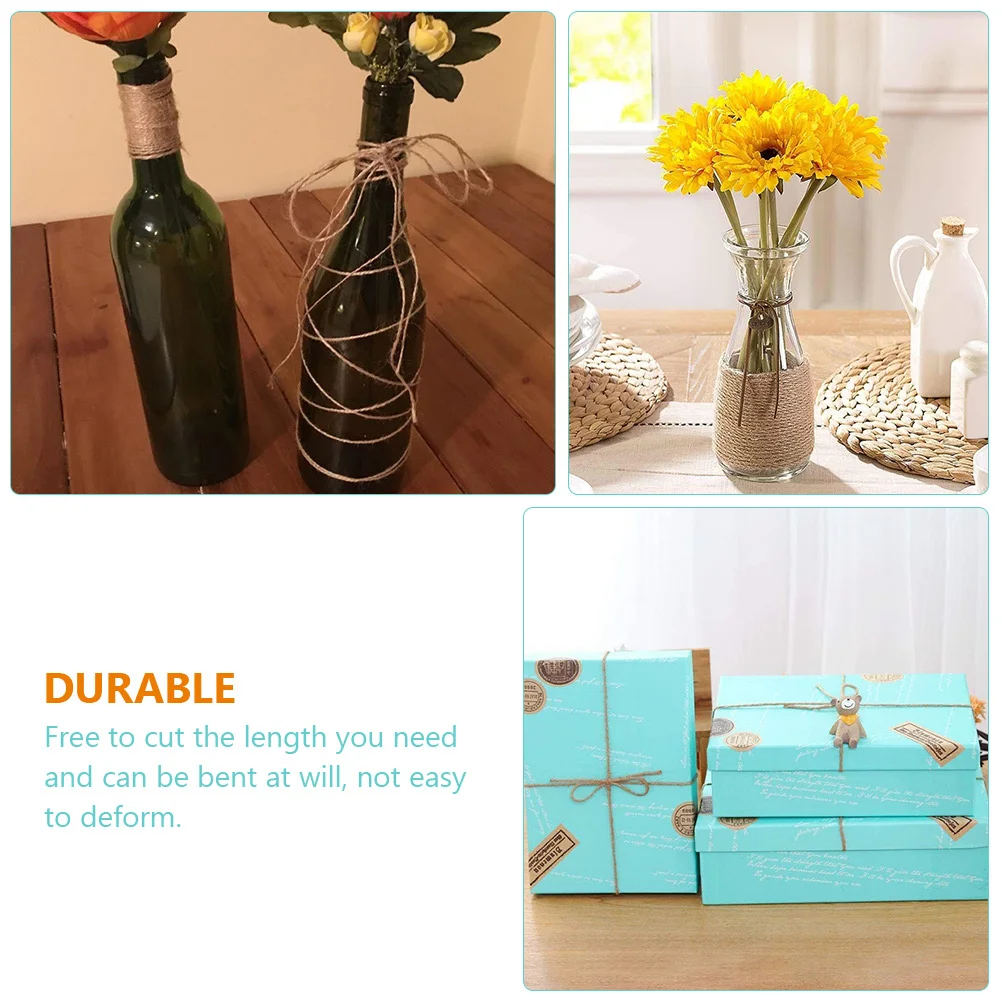 

100Ft Premium Jute Rope Natural Craft Twine For Diy Gift Packaging Decorative Party Supply Handmade Binding Accessory