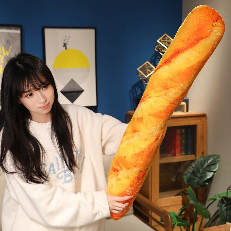 Langes Brot-Plüschkissen, gefülltes Lebensmittelkissen, weicher Croissant, Hot Dog, Baguette, geröstetes Twist-Brot-Plüschtier wie echtes Dekor