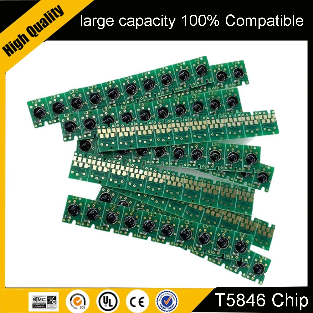 T5846 Chip One Time Use Disposable Printer Chips for Epson PM260 PM280 PM290 PM225 PM300 PM200 PM240 Printing Chips CMKY Part