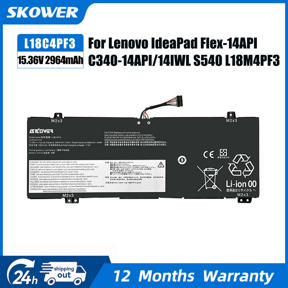 

SKOWER L18C4PF3 Battery For Lenovo Xiaoxin Air 14 2019 K3-IWL IdeaPad C340-14API Flex-14IWL S540-14IML