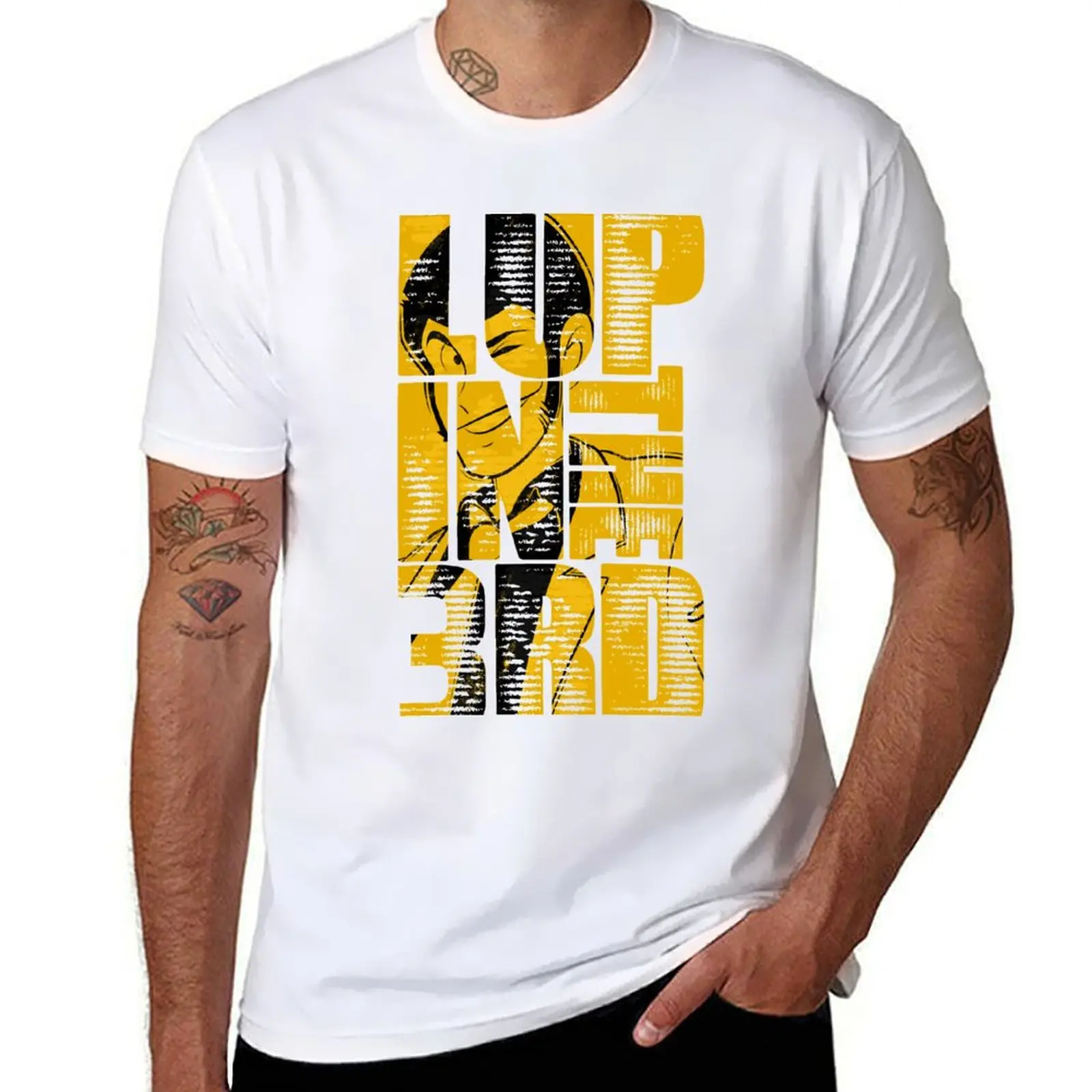 

066 Lupin Font T-Shirt man t shirt graphic anime t shirts for man T-Shirt