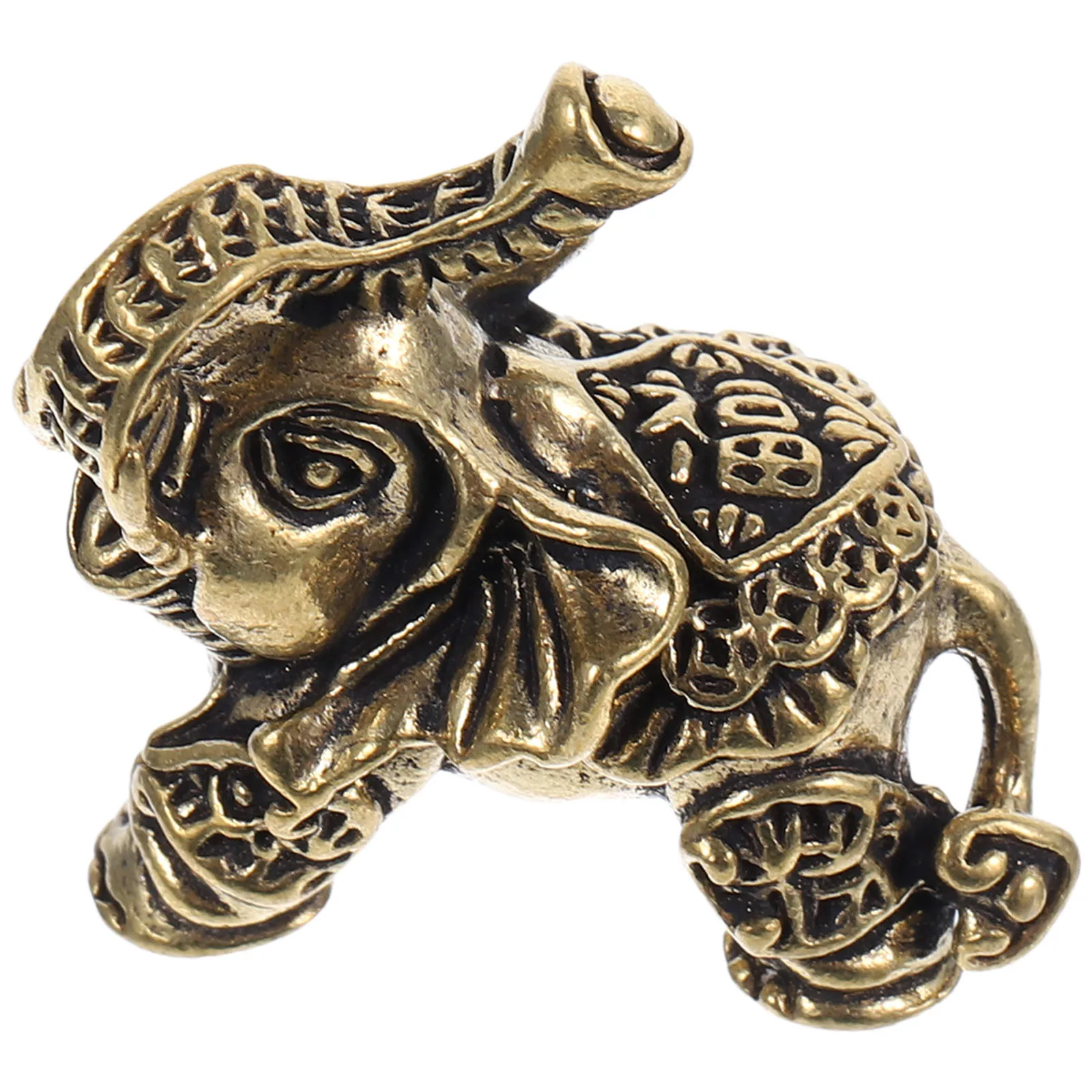 

Brass Elephant Miniature Statue Decor For Home Office Desktop Vintage Craft Ornament Animal Shaped Cabinet Indoor