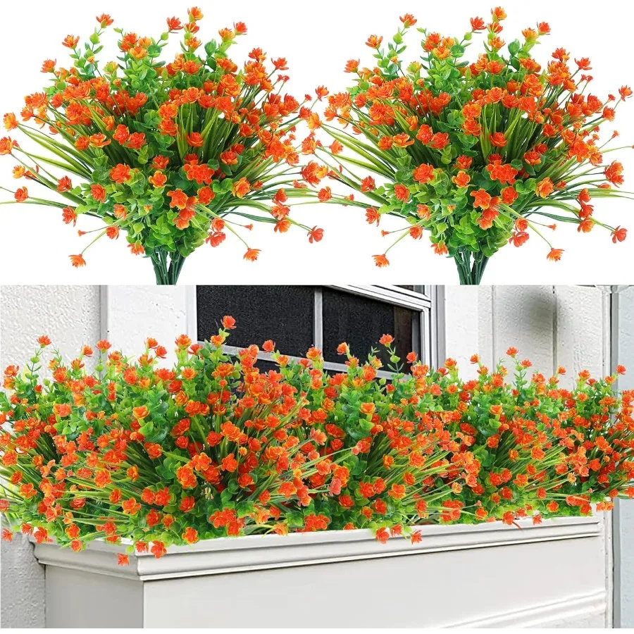 

Искусственные осенние цветы для улицы, 12 связок, устойчивые к ультрафиолетовому излучению самшитовые кусты, искусственные растения для осеннего урожая, День благодарения, фермерский дом