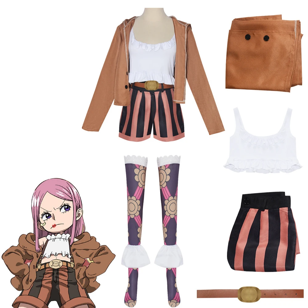 ONE PIECE Jewelry Bonney Anime Cosplay Costume Jackets Suspenders Pants Socks Belts accessories Outfit Halloween Party Clothes