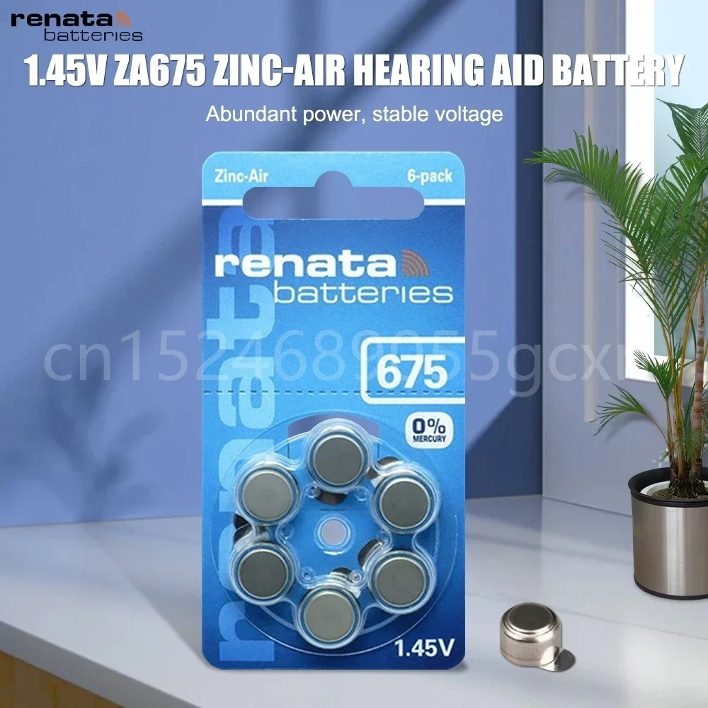 Renata 675 A675 675A PR44 1.45V Zinc Air Batteries For Hearing Aid Batteries Button Coin Cell