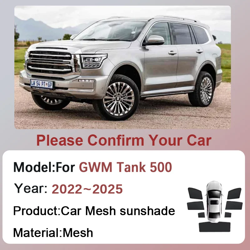 

Автомобильные сетчатые солнцезащитные козырьки для GWM Tank 500 P03 2022 2023 2024 2025, солнцезащитный крем, магнитный козырек от солнца, козырек, аксессуары для штор