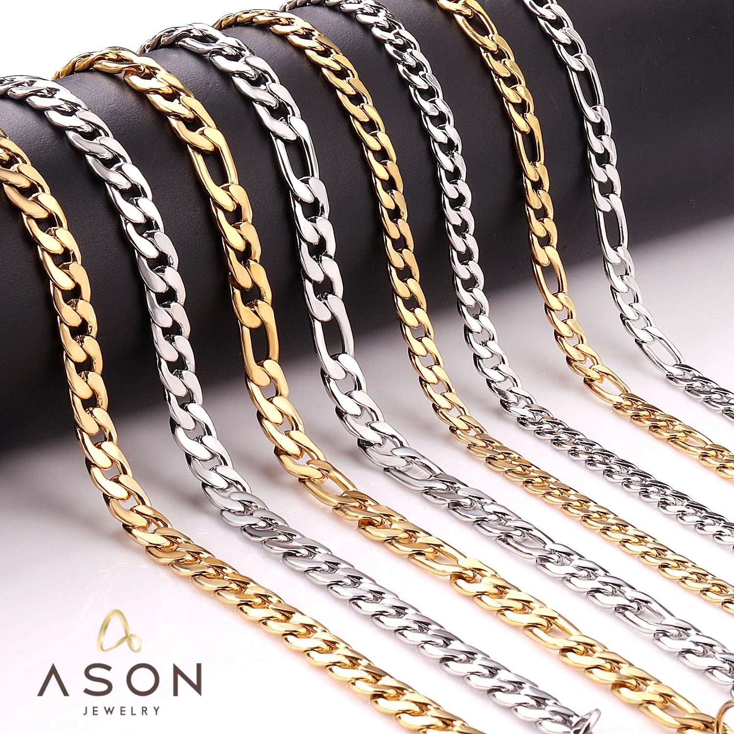 ASONSTEEL Cuban Chain Necklace for Men Women Punk Stainless Steel Curb Link Chain Chokers Vintage Gold Color Solid Metal Colla