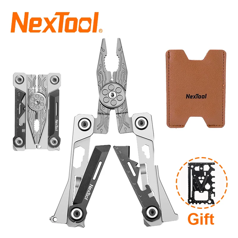 

NexTool Silver Blade EDC Tool 14 In 1 Multi Tool Portable Multi-function Thin Pliers Lightweight Multitool Gifts for Men Unique