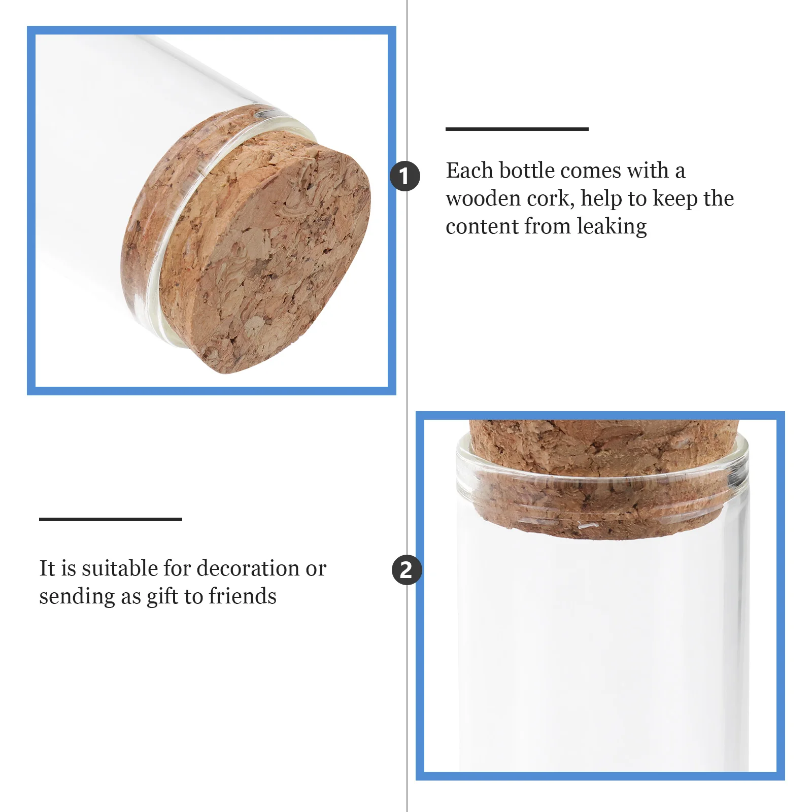 

25pcs Glass Bottle 3X5Cm Transparent Mini Wish Bottle For Diy Craft Party Favor Tea Subpacking Cork Jar Decor Fillable Small