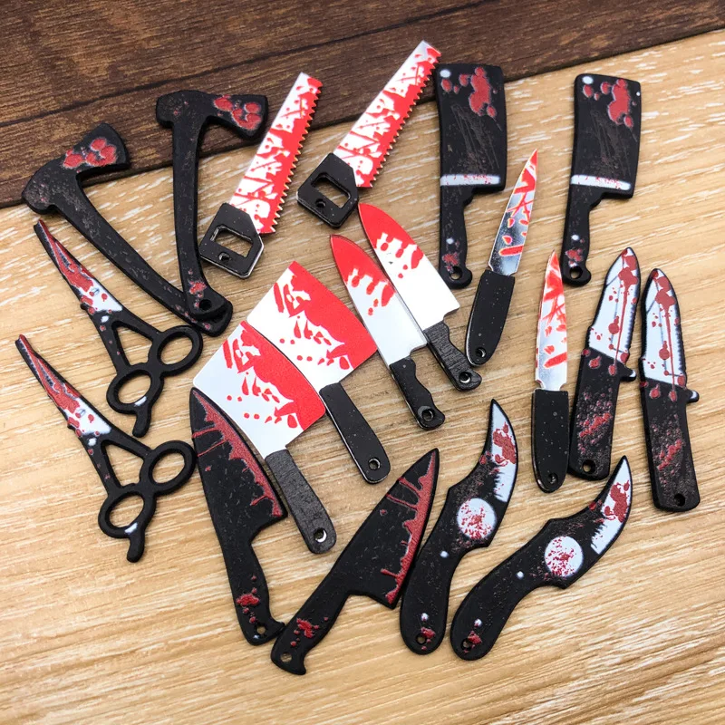 5cm/1.97in 미니 플라스틱 할로윈 플라스틱 장난감 칼 모델 소품 코스프레 레트로 호러 스타일 창의력 파티 용품 소년 선물