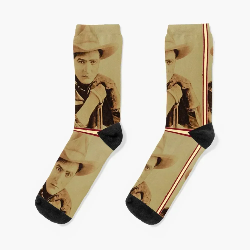 Cowboy Hero TOM MIX Socks christmas stocking heated Toe sports custom Men Socks Women's
